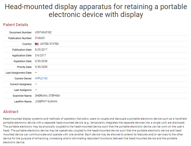 Patent Details - US9749451B2