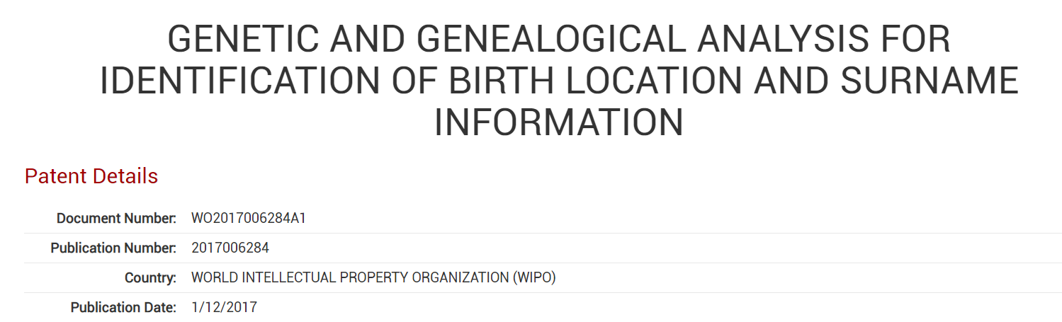 Ancestry Patent