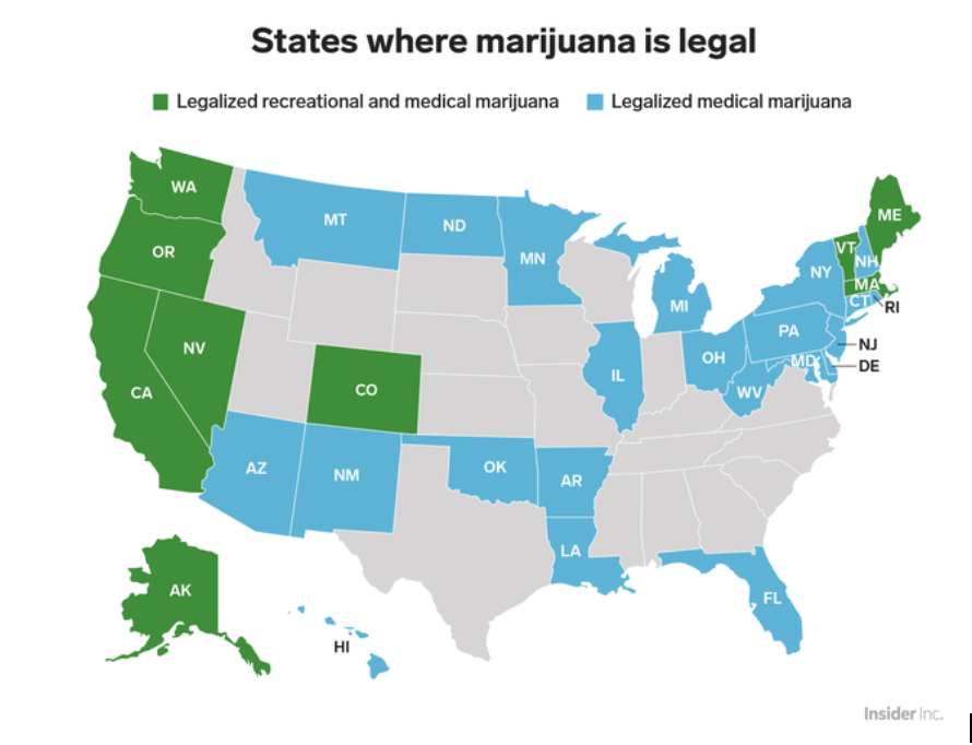 States where Marijuana is legal