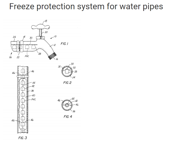 freeze protection pipes patent 