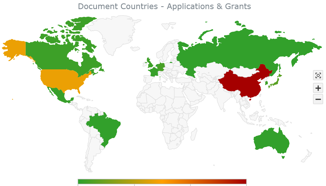 Countries of patents with ‘santa claus’ in the Abstract Text