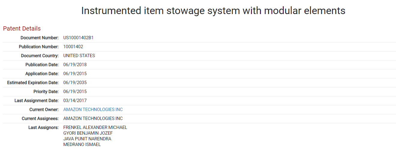 Amazon Go Patent