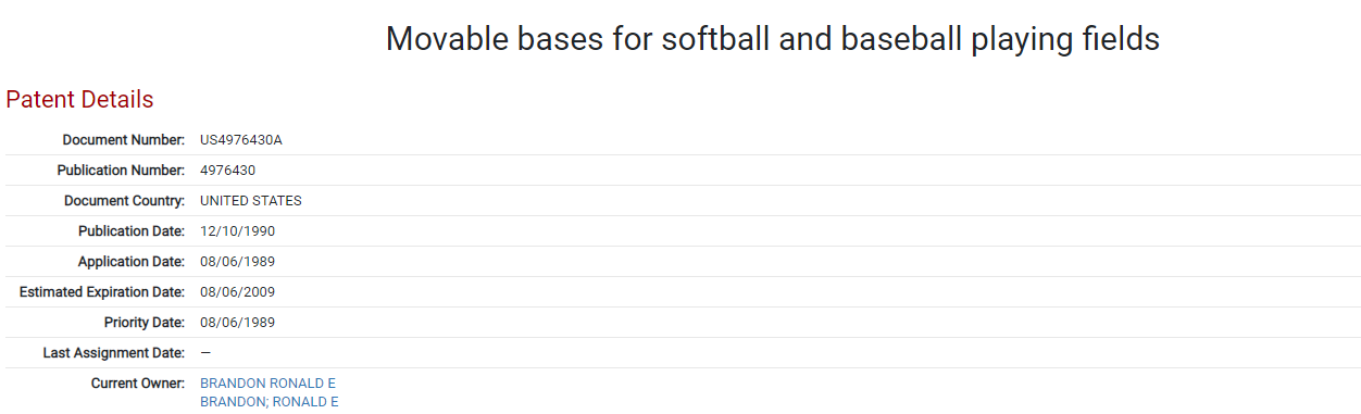 Movable bases for softball and baseball playing fields image