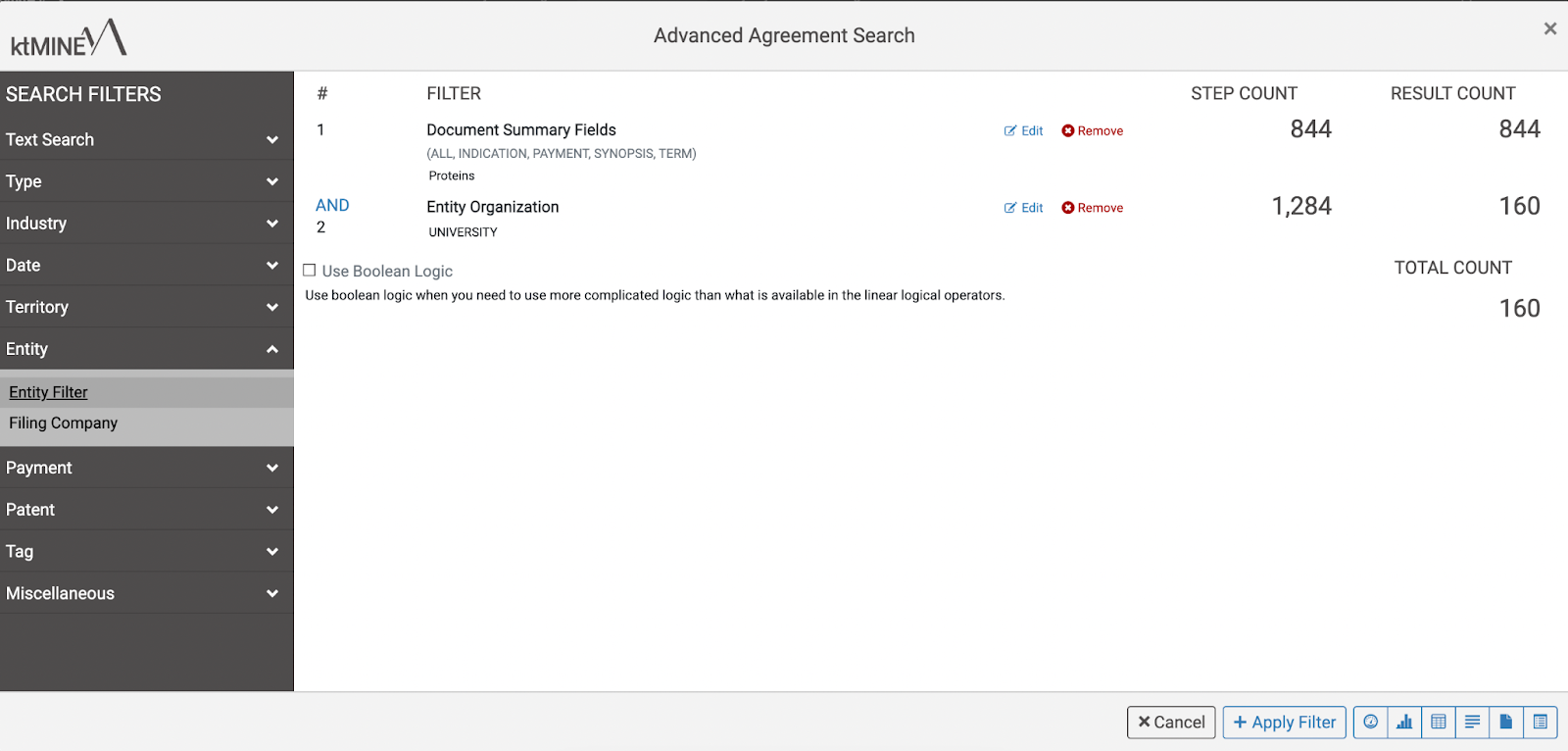 advance agreement search