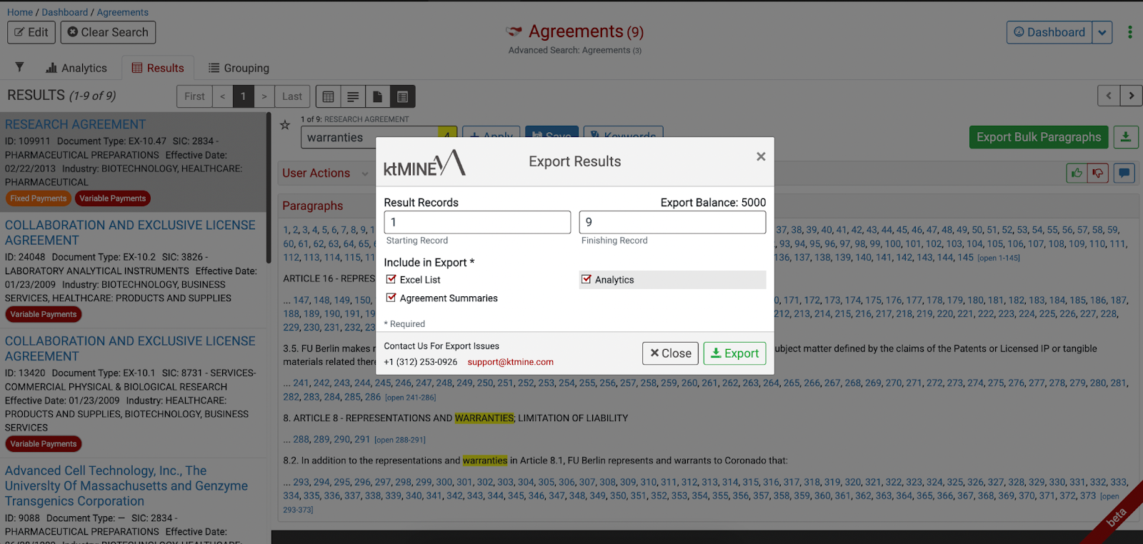 export benchmark agreements for technology transfer professionals